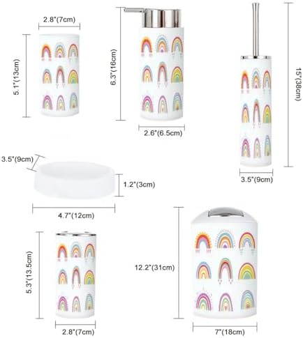 Bathroom Accessory Set for Kids Bright Rainbow Creation