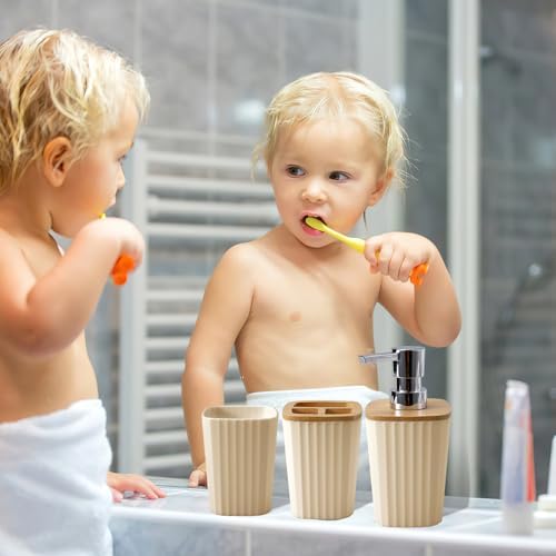 Beige Bathroom Accessories Sets Complete 9-Piece System