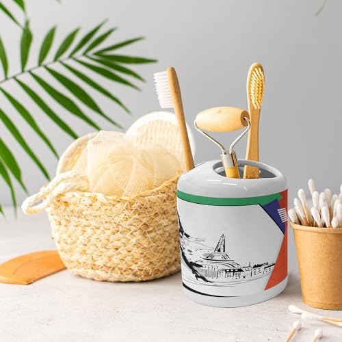 Eiffel Tower Toothbrush Soap Dispenser Set