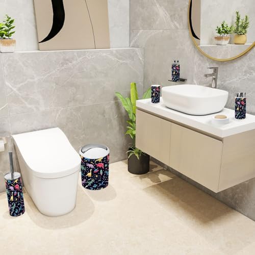 Bathroom Set 6-Piece Boho Astronaut Dinosaur Bathroom Set