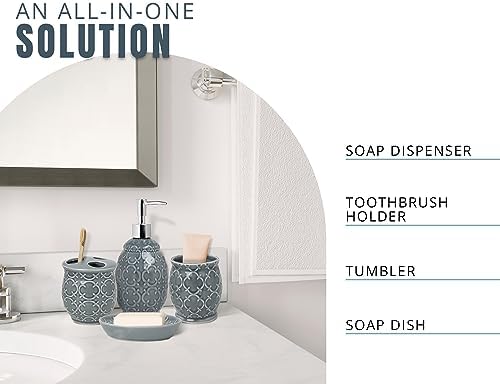 Modern 4-Piece Ceramic Bathroom Accessory Set