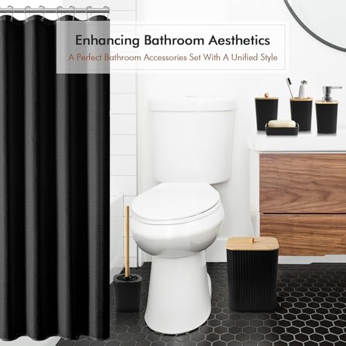 RYTOXILO Black Bathroom Set 21Pcs Complete Bathroom Accessories Water Resistant Style