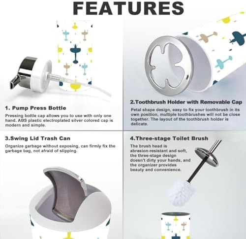 XNGJEMVWXO6-Piece Bathroom Accessory Set