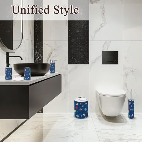 Cartoon Space Bathroom Accessories Set 6 Piece