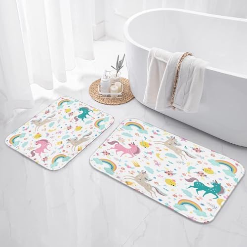 ArtSocket 4-Piece Rainbow Unicorns Bathroom Set