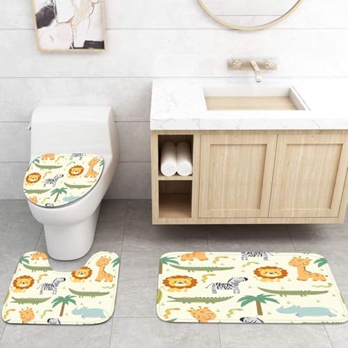 Britimes 4 Piece Bathroom Set with Non-Slip Rugs