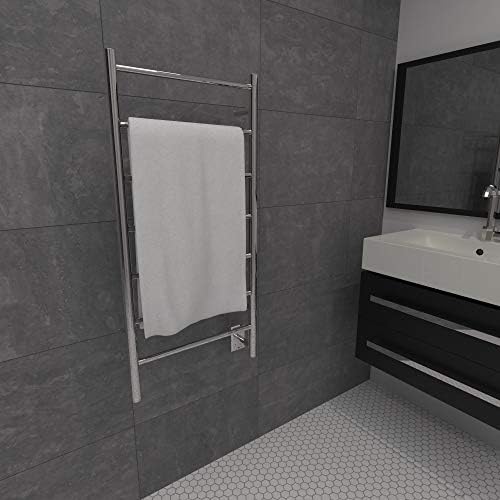 Amba Jeeves FSP Model F-Straight 7-Bar Hardwired Towel Warmer in Polished