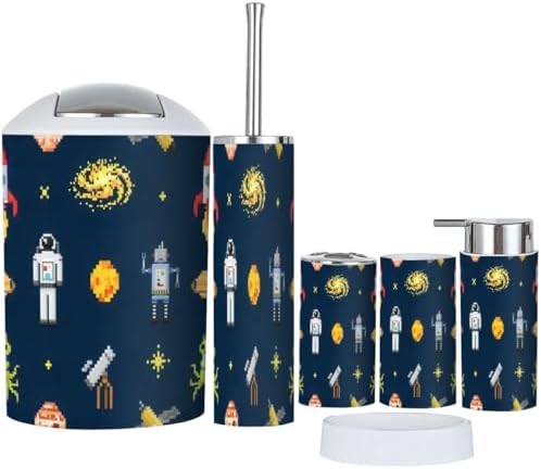JBNJANKDAV Space Seamless 6-Piece Bathroom Accessories Set