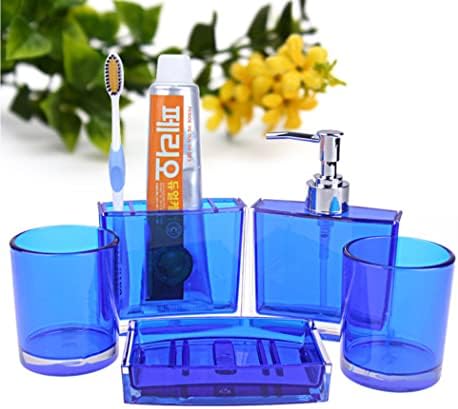 Modern Bathroom Accessory Set Blue-5