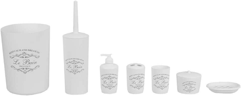 7-Piece Paris Bathroom Set White by Home Basics