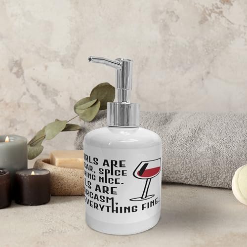 Ambesonne Funny Drinking Sayings Soap Dispenser Toothbrush Holder Set 2 Pcs