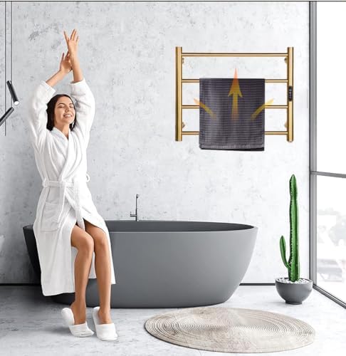 MEIJIELUO Heated Towel Rack for Bathroom Wall-Mounted