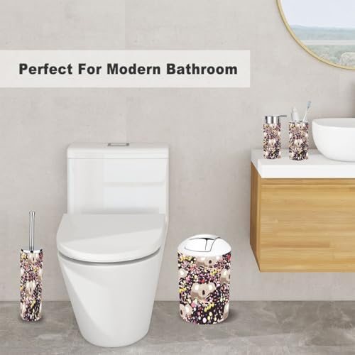 6 Piece Bathroom Accessory Set with Funny Animal Design