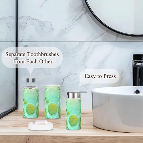 Bathroom Accessories Set 6 Pcs with Pond Scenery