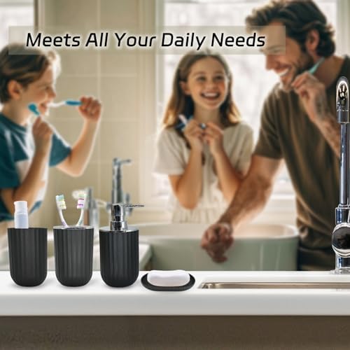 Complete Black Bathroom Set with Essential Accessories for Modern Bathrooms