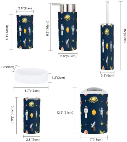 JBNJANKDAV Space Seamless 6-Piece Bathroom Accessories Set