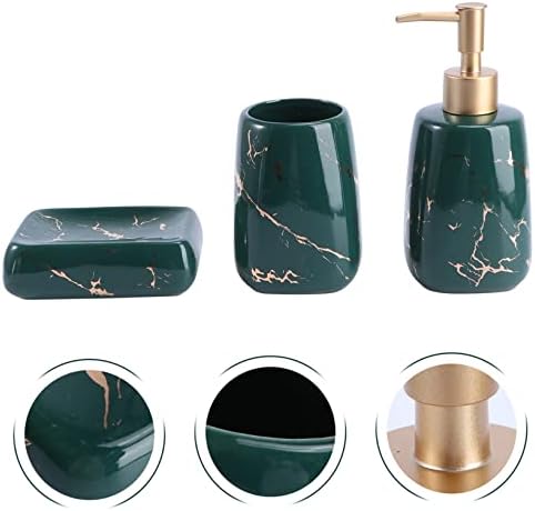 Unomor Bathroom Accessory Set Marble Finish Stylish Organizer