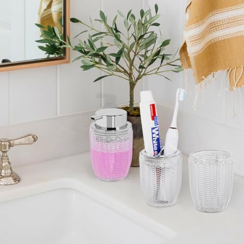 3-Piece Glass Bathroom Accessories Set
