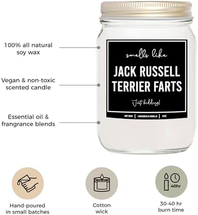 Jack Russell Terrier Candle 8oz Mahogany