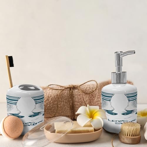 Retro Stylish Toothbrush Soap Dispenser Set