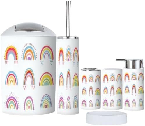 Bathroom Accessory Set for Kids Bright Rainbow Creation