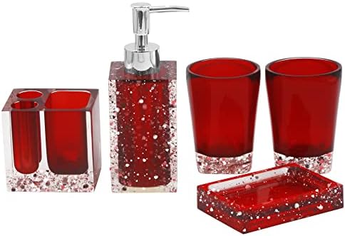 Bath ACCESSORY SET - Set of 5 Essential Bathroom Essentials with Rust-Proof Finish
