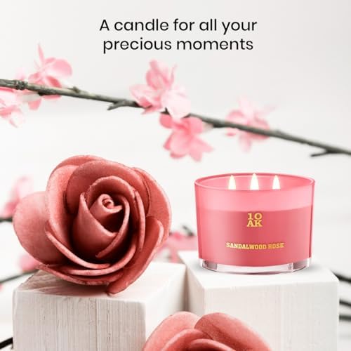 1OAK 3 Wick Sandalwood Rose Candle Luxury Candle for Home