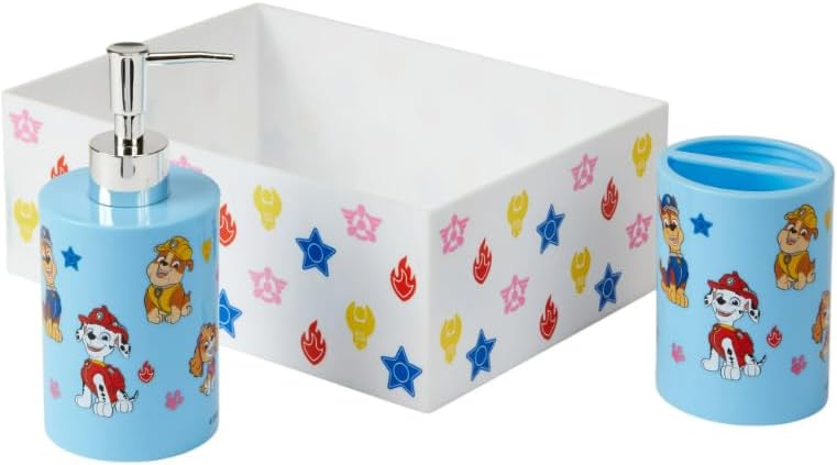 Kids Bathroom Accessory Set 3 Piece Blue
