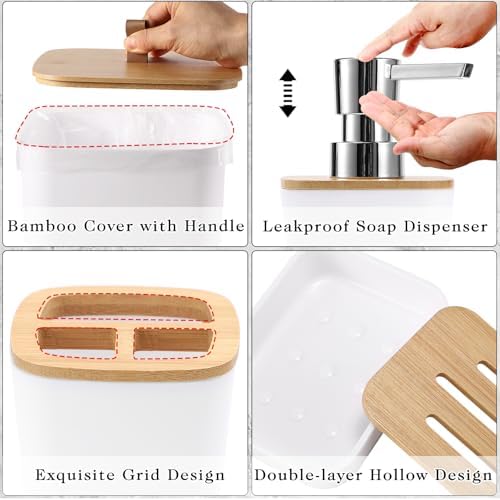 XLHOMO White Bathroom Accessory Set for Modern Home