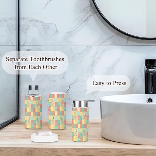 African Animals Bathroom Accessories Set 6 Pcs