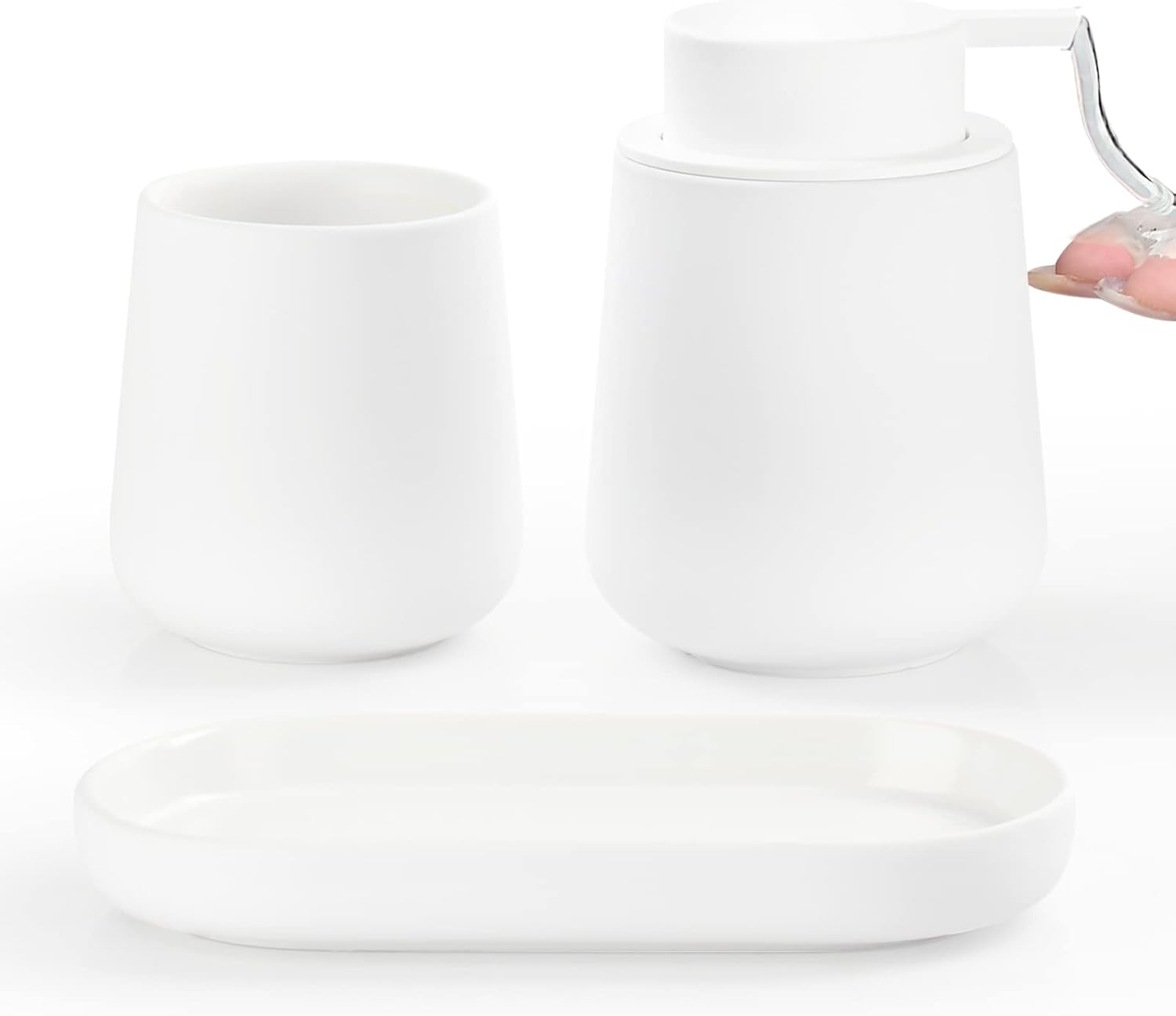 BosilunLife Complete White Bathroom Accessory Set