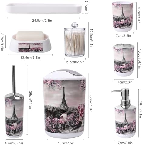 Complete 9-Piece Bathroom Accessory Set for Hygiene Comfort