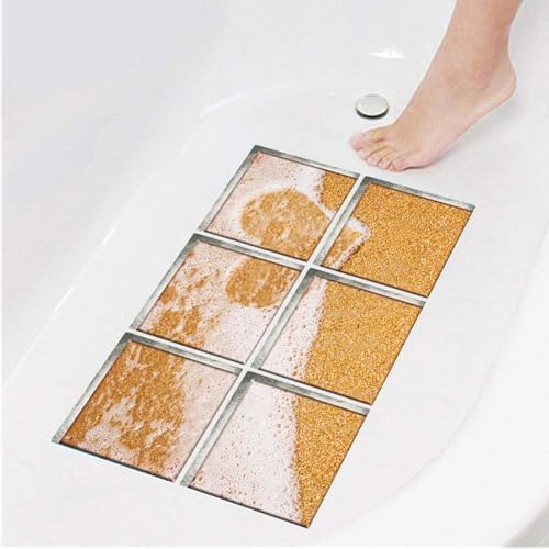 Non Slip Bathtub Stickers Square 59x59 Inch 6pcs for Adults and Kids