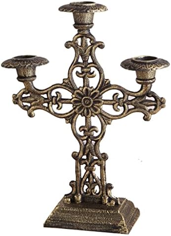 Beautiful European-Derived Cast Iron Three-Head Candle Holder