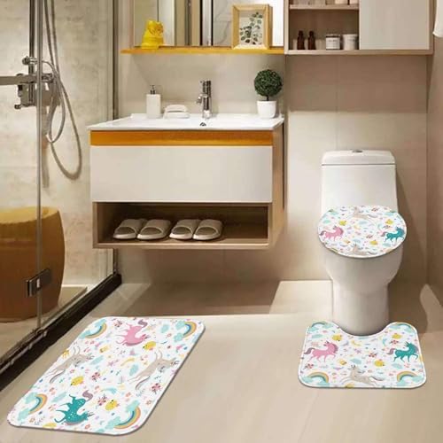ArtSocket 4-Piece Rainbow Unicorns Bathroom Set
