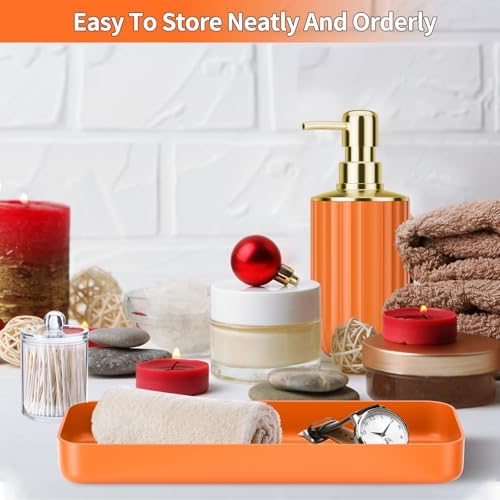 Complete Orange Bathroom Accessory Set for Home Kitchen