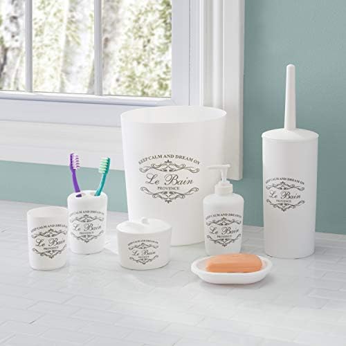 7-Piece Paris Bathroom Set White by Home Basics