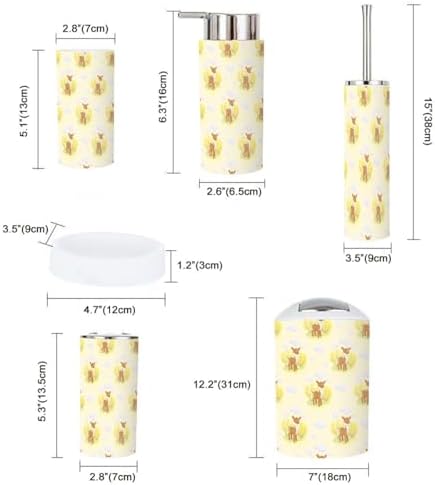 Colorful 6-Piece Bathroom Accessory Set