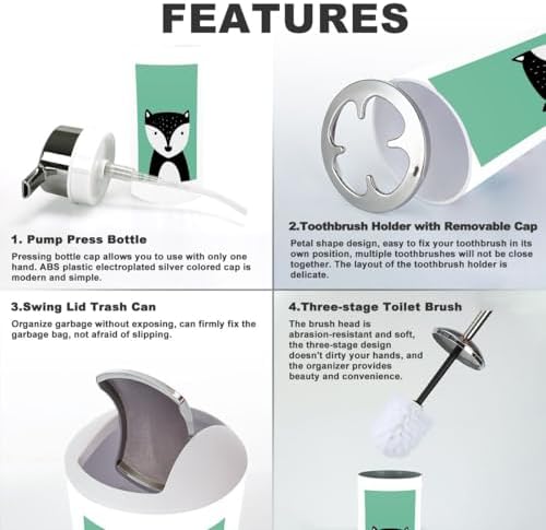 Sleek Nursery Bathroom Accessories 6-Piece Set