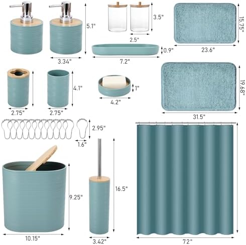 XLHOMO Light Blue Bathroom Accessories Set 25PC