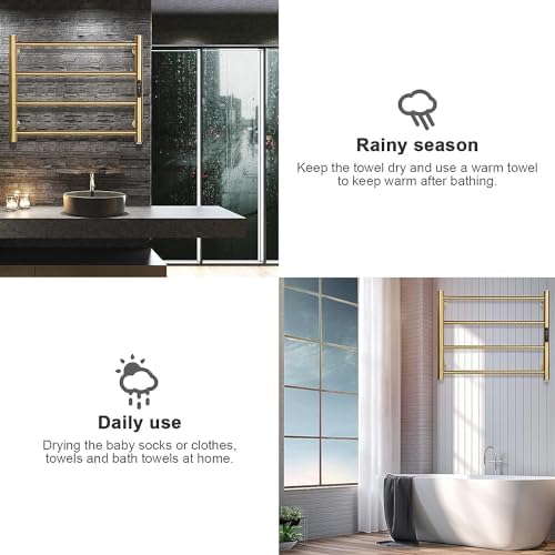 MEIJIELUO Heated Towel Rack for Bathroom Wall-Mounted