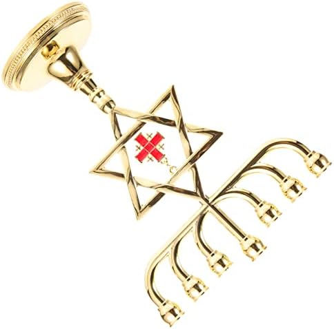 EXCEART 7-Branch Metal Candlestick Holder for Chanukah