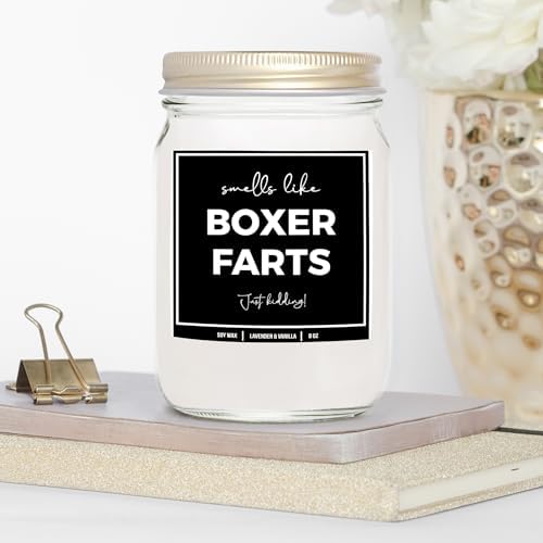 Boxer Dog Gift - 8oz Soy Candle Lavender Vanilla