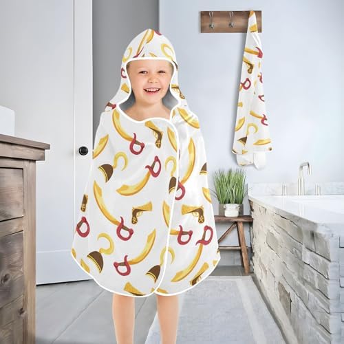 WIFIU Kids Hooded Beach Towel Pirate Hook Pattern