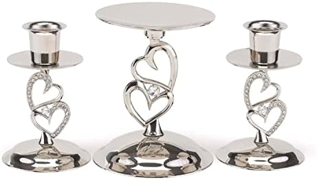 Sparkling Love Set Candle Stands 3 Count