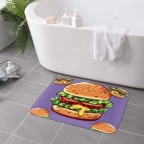 Cartoon Hamburger Welcome Door Mat For Entryway
