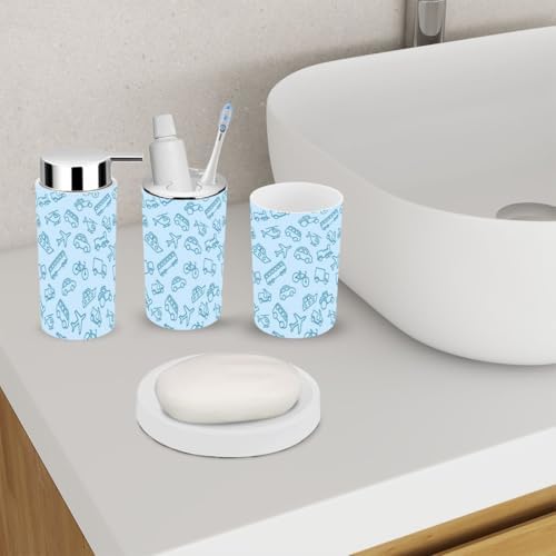 Seamless Texture Luxury 6-Piece Bathroom Accessory Set