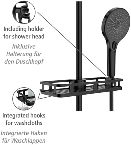 WENKO Libert Black Shower Caddy