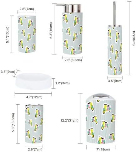 Retro Bath Organizer 6-Piece Set for Clean Stylish Storage