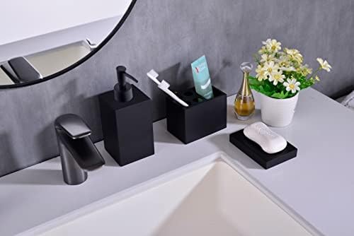 5-Piece Bathroom Accessory Set Matte Black Modern Design